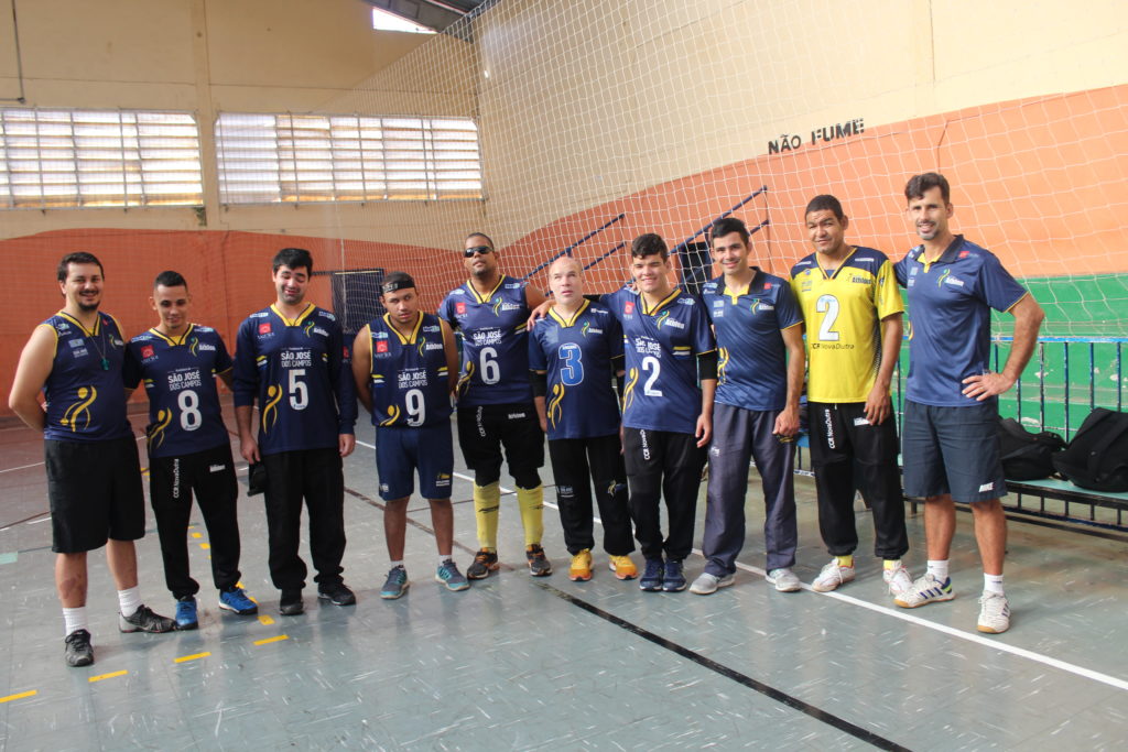 Equipe de goalball juntos
